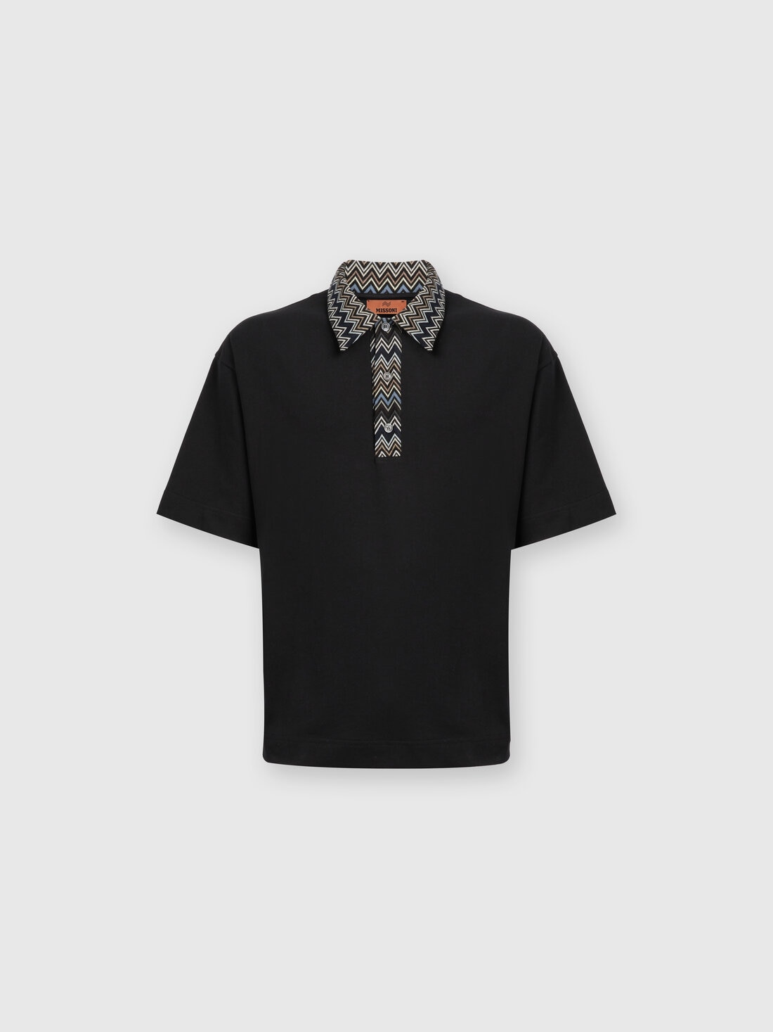 Missoni Polo in jersey di cotone con inserti in maglia chevron Black Friday Prezzi
