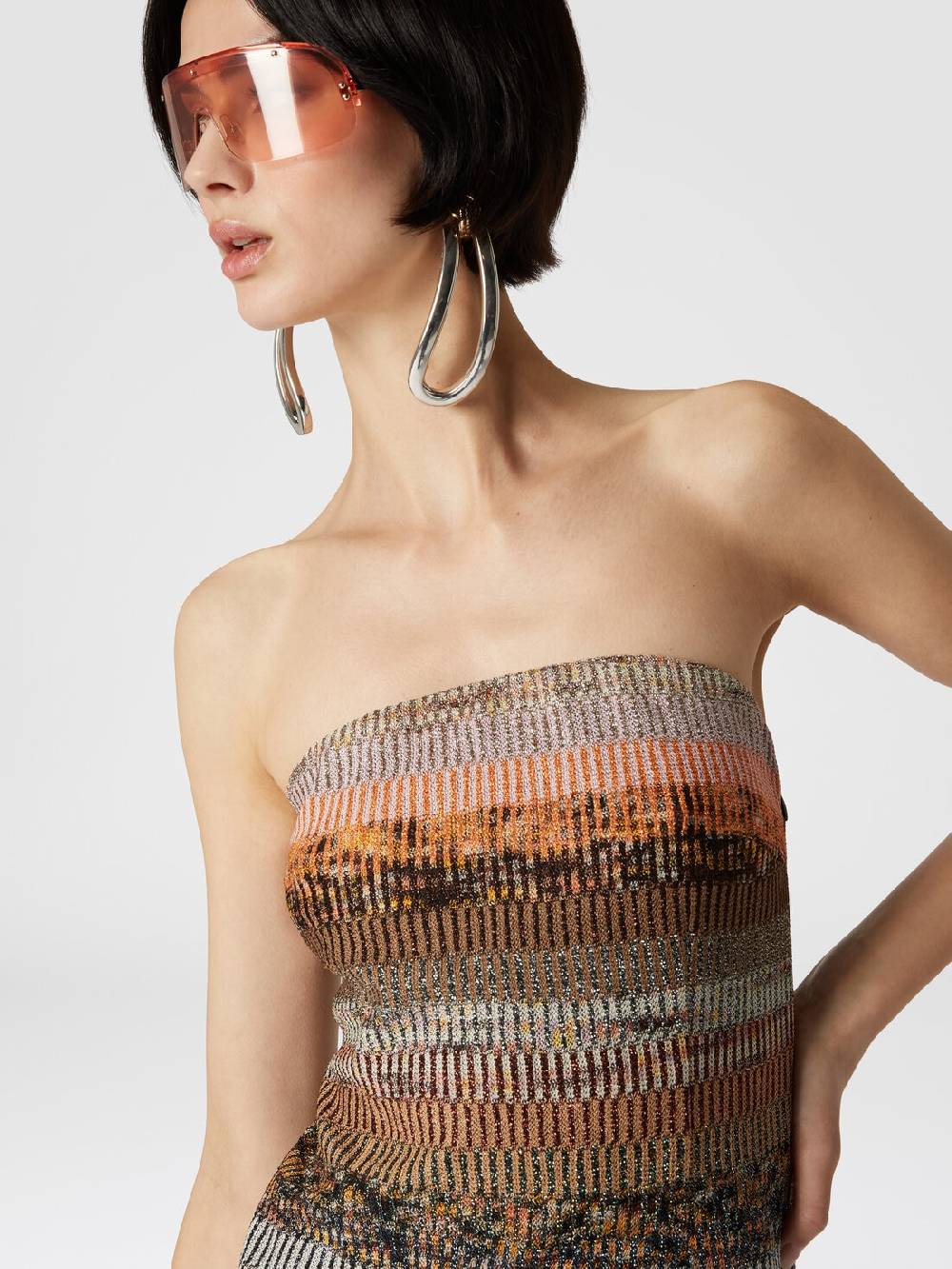 Missoni Mini-abito bustier in viscosa lamé Duty-free