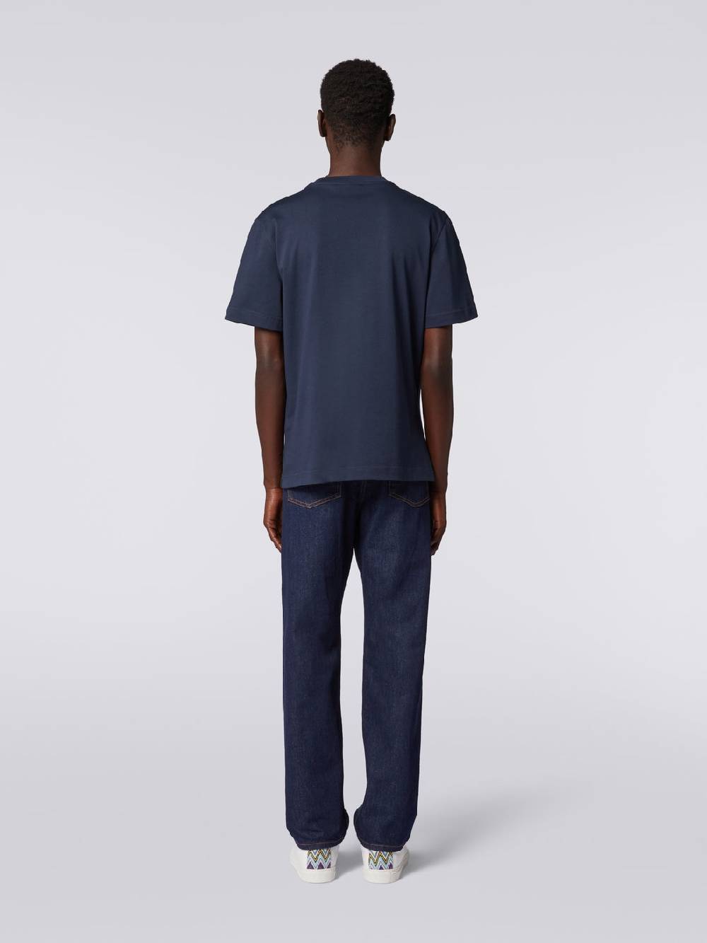 Missoni T-shirt girocollo in cotone con ricamo e logo 2025