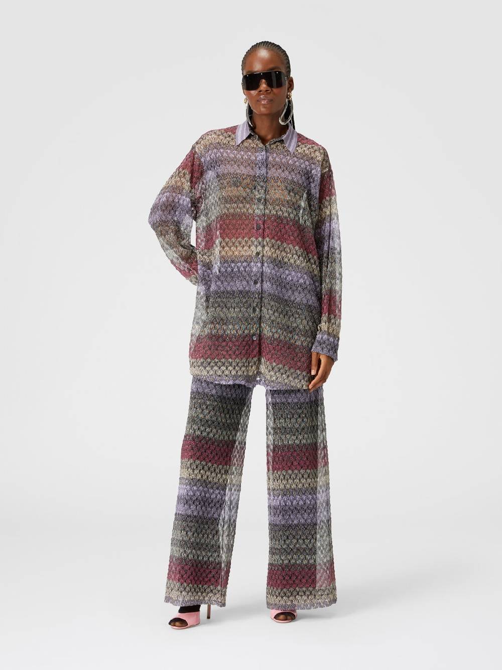 Missoni Camicia oversize con motivo pizzo lamé Italy