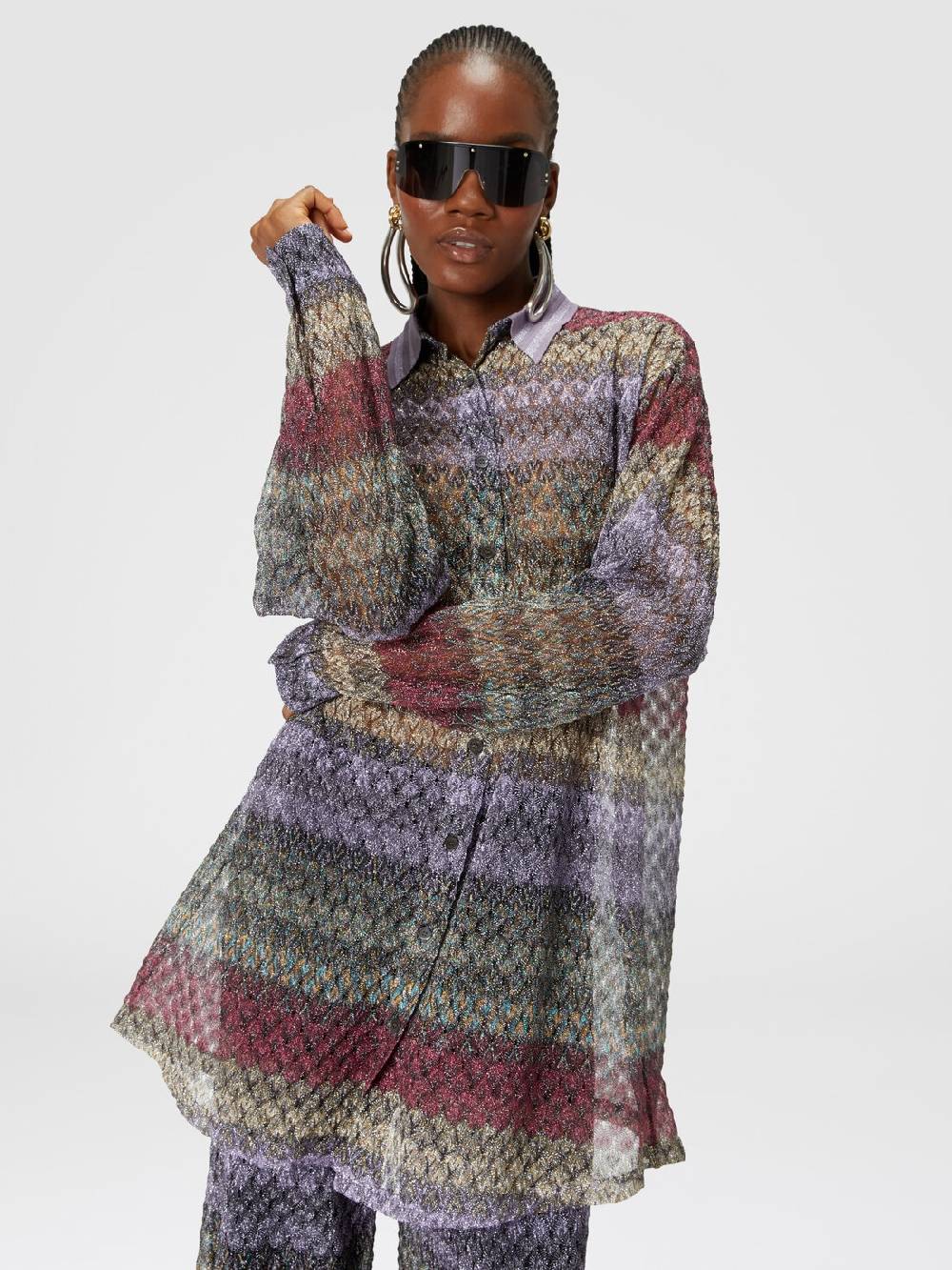 Missoni Camicia oversize con motivo pizzo lamé Italy