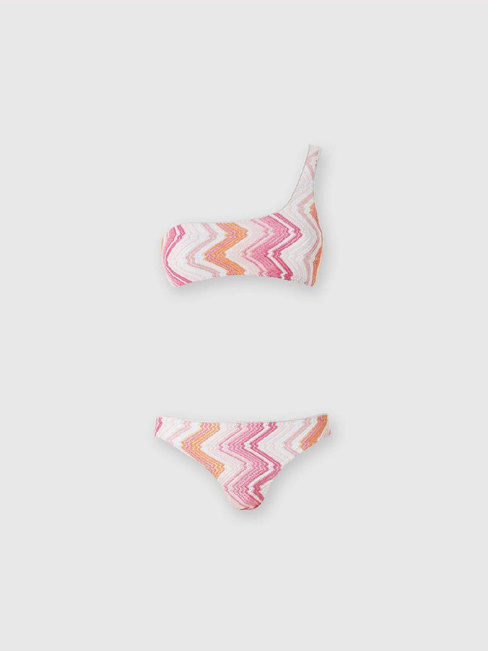 Missoni Bikini monospalla in misto viscosa chevron con lurex Italia