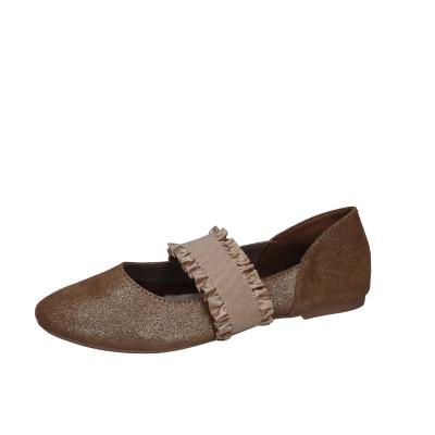 ﻿scarpe donna CAFè NOIR ballerine platino pelle scamosciata oro BC608