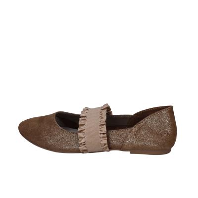 ﻿scarpe donna CAFè NOIR ballerine platino pelle scamosciata oro BC608 Vendita Calda