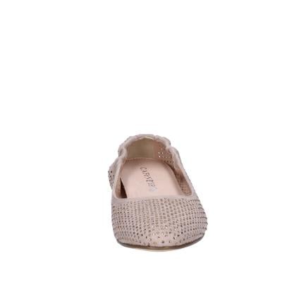 scarpe donna CAFè NOIR ballerine beige camoscio strass MEL501 BF513 Moda