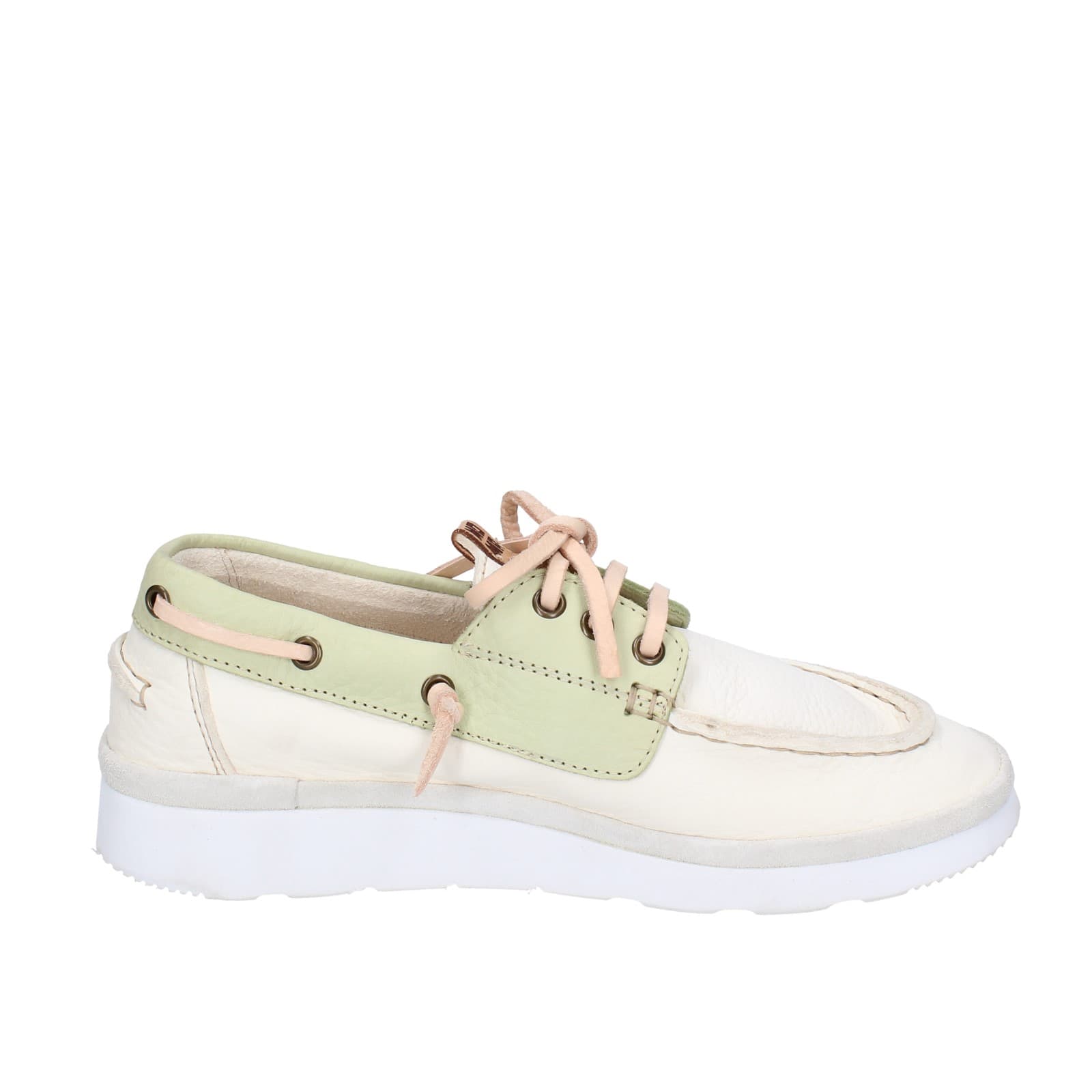 scarpe donna MOMA classiche bianco pelle verde 1AS407-YAC2 EZ870 In Linea