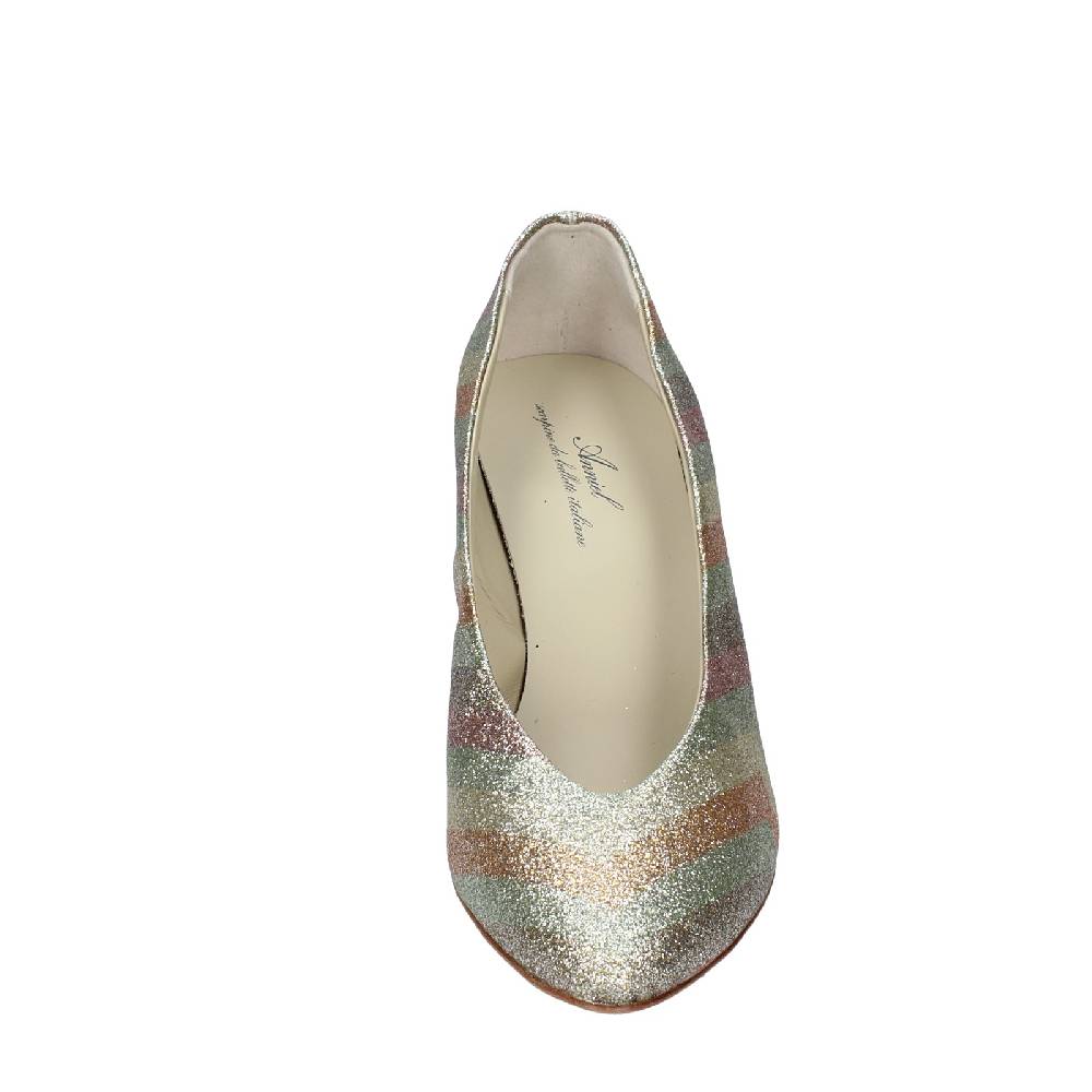 scarpe donna ANNIEL decollete oro glitter EY683 Outlet