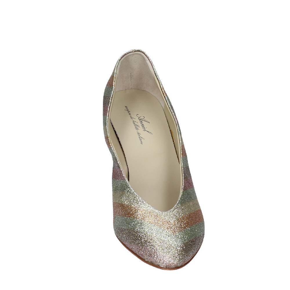 scarpe donna ANNIEL decollete oro glitter EX224 In Vendita