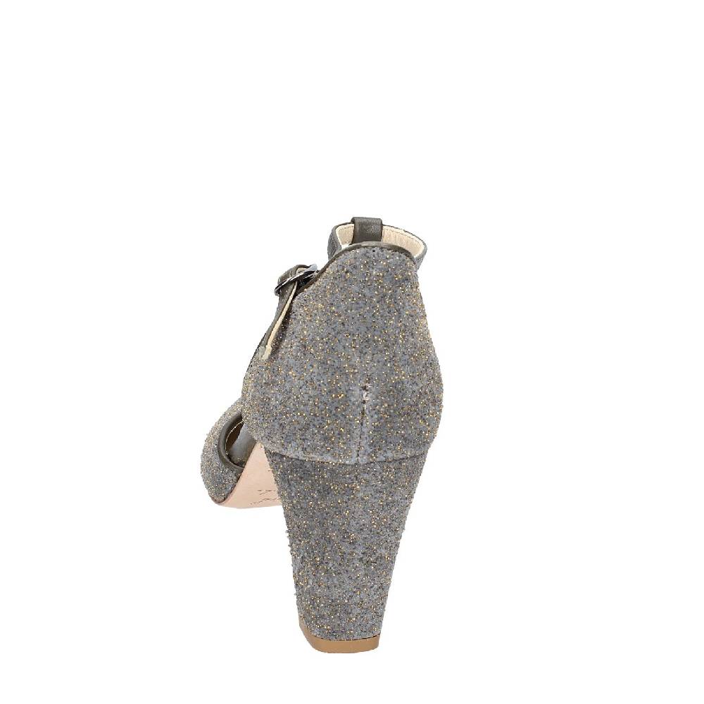 scarpe donna ANNIEL decollete verde pelle oro camoscio EX280 Saldi Di Fabbrica