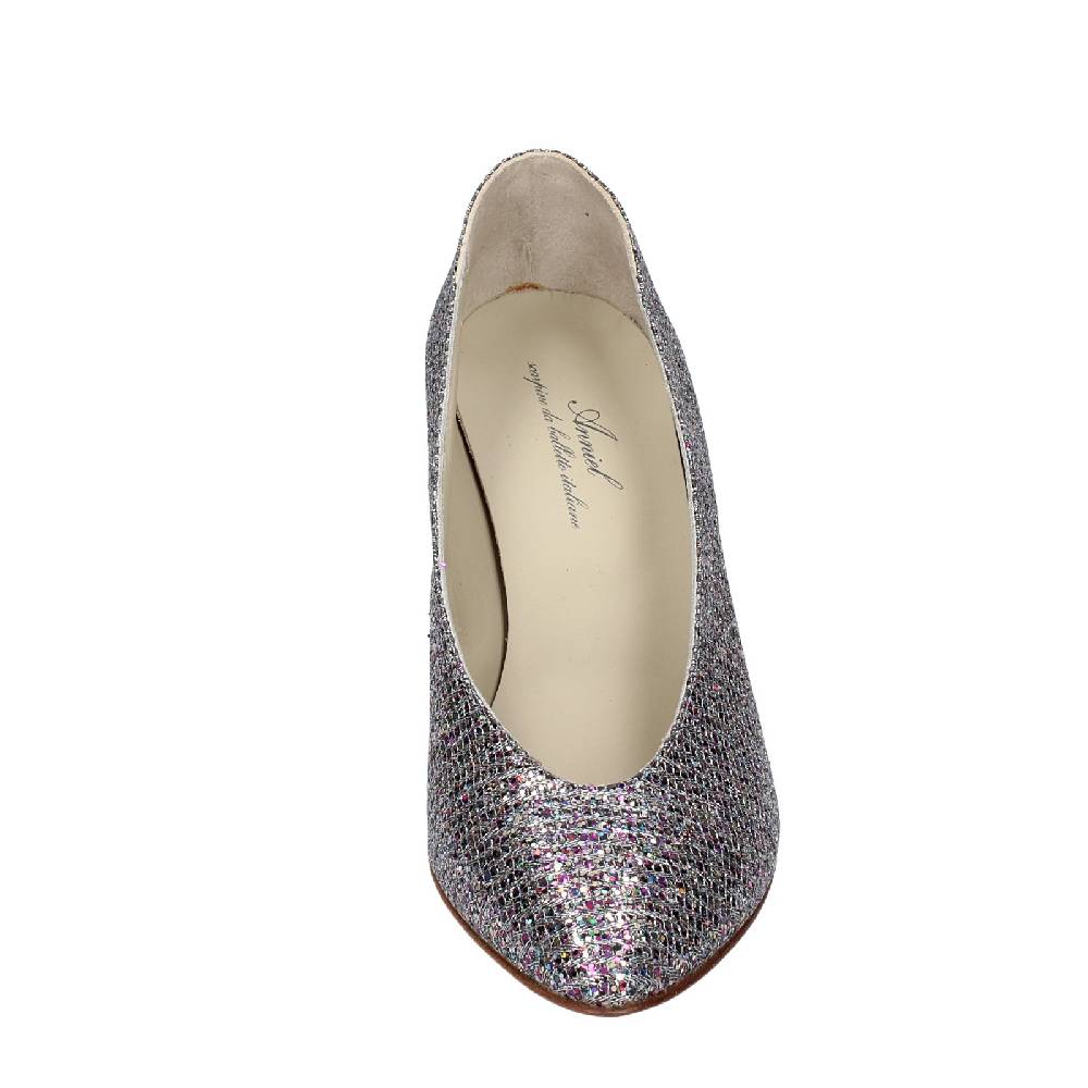 scarpe donna ANNIEL decollete viola glitter argento EX235 In Saldo