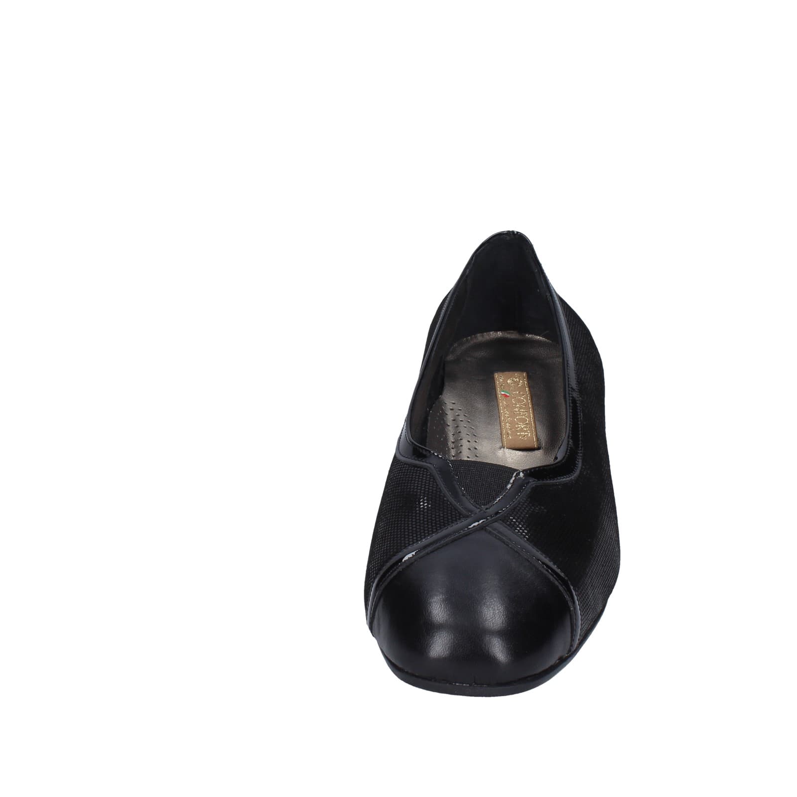 scarpe donna CONFORT decollete nero pelle vernice 3735 EZ335 Nuova