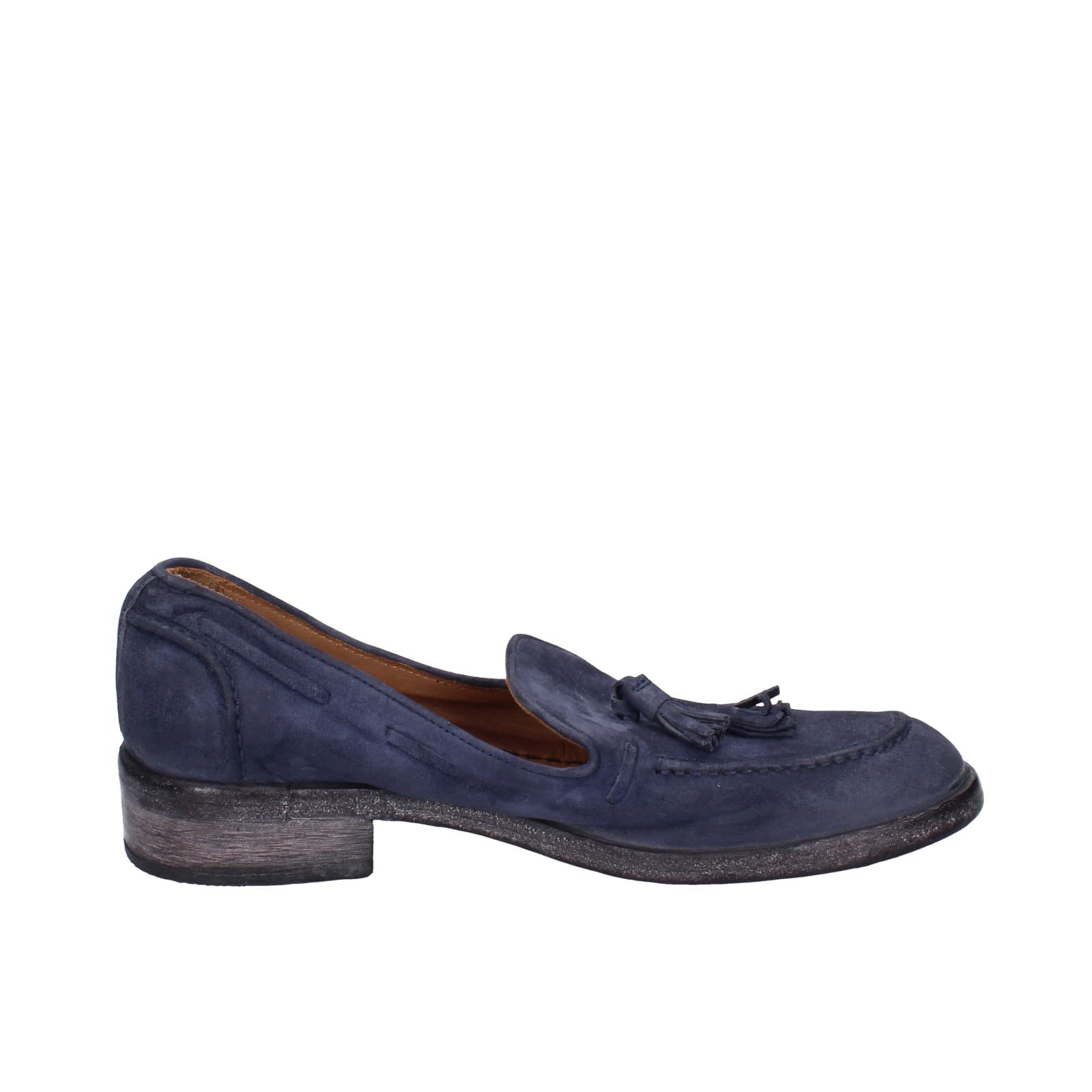 scarpe donna MOMA mocassini blu camoscio 1FS472-0W EZ878 Vendita