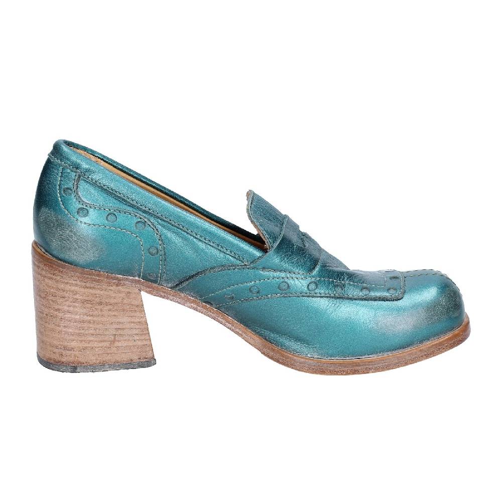 scarpe donna MOMA mocassini verde pelle 47406E VINTAGE EX447 Fino Al -60%