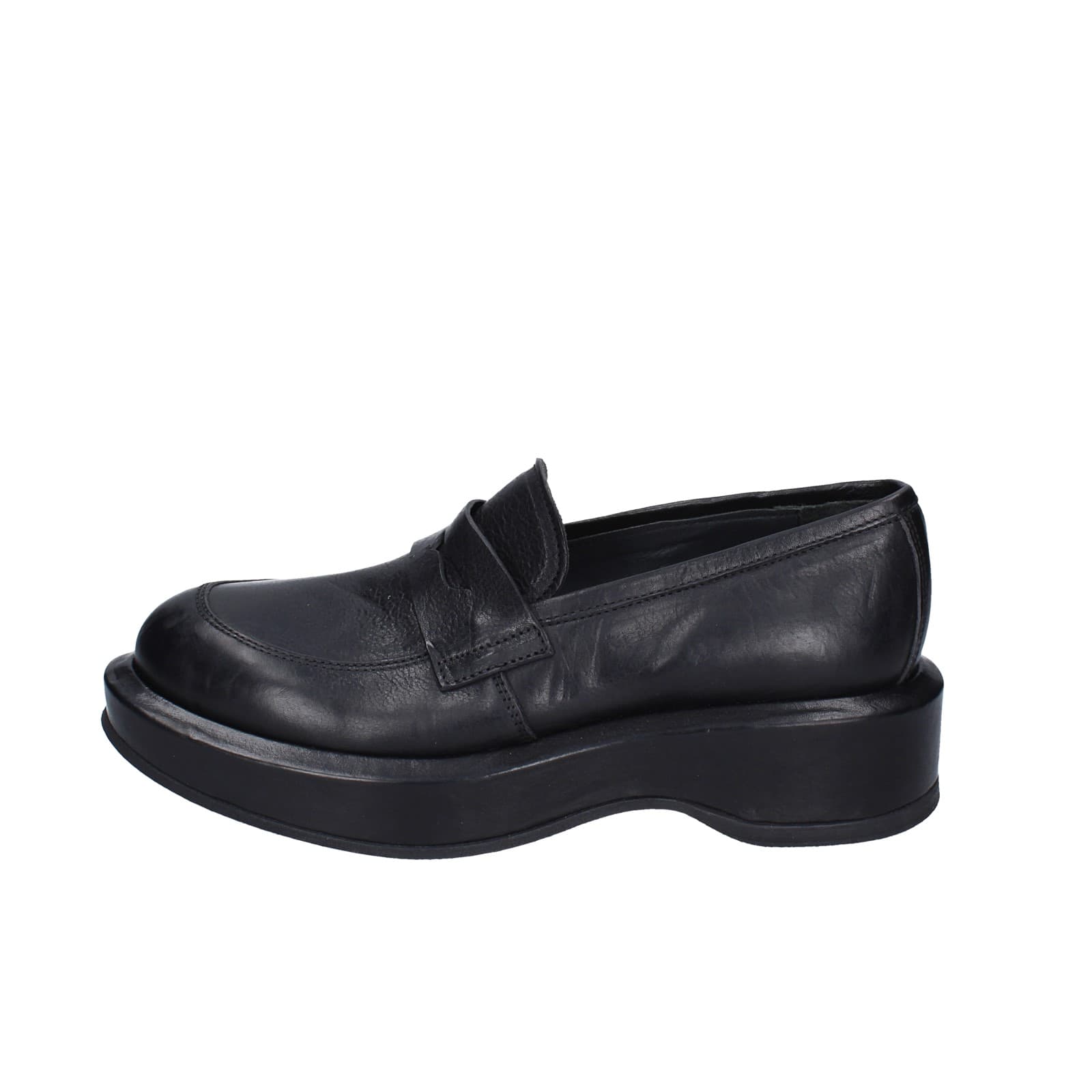 scarpe donna MOMA mocassini nero pelle 82301E-CU EY487 Shopping Online