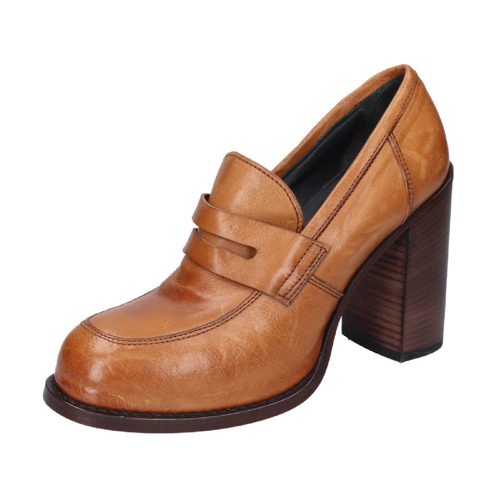 scarpe donna MOMA mocassini marrone pelle 85306E EY568