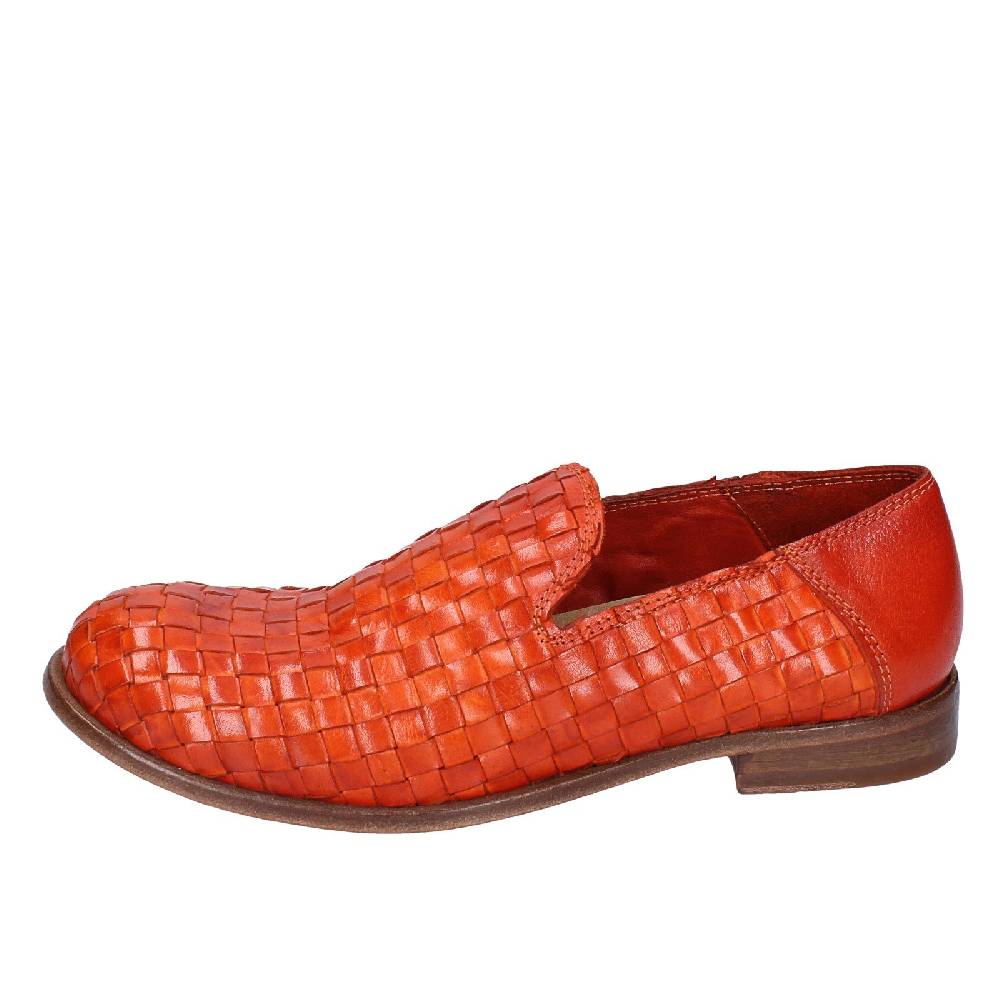 scarpe donna MOMA mocassini arancione pelle marrone 39410F VINTAGE EX498 Novità