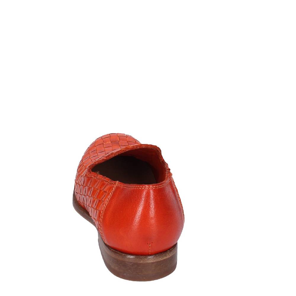 scarpe donna MOMA mocassini arancione pelle marrone 39410F VINTAGE EX498 Novità