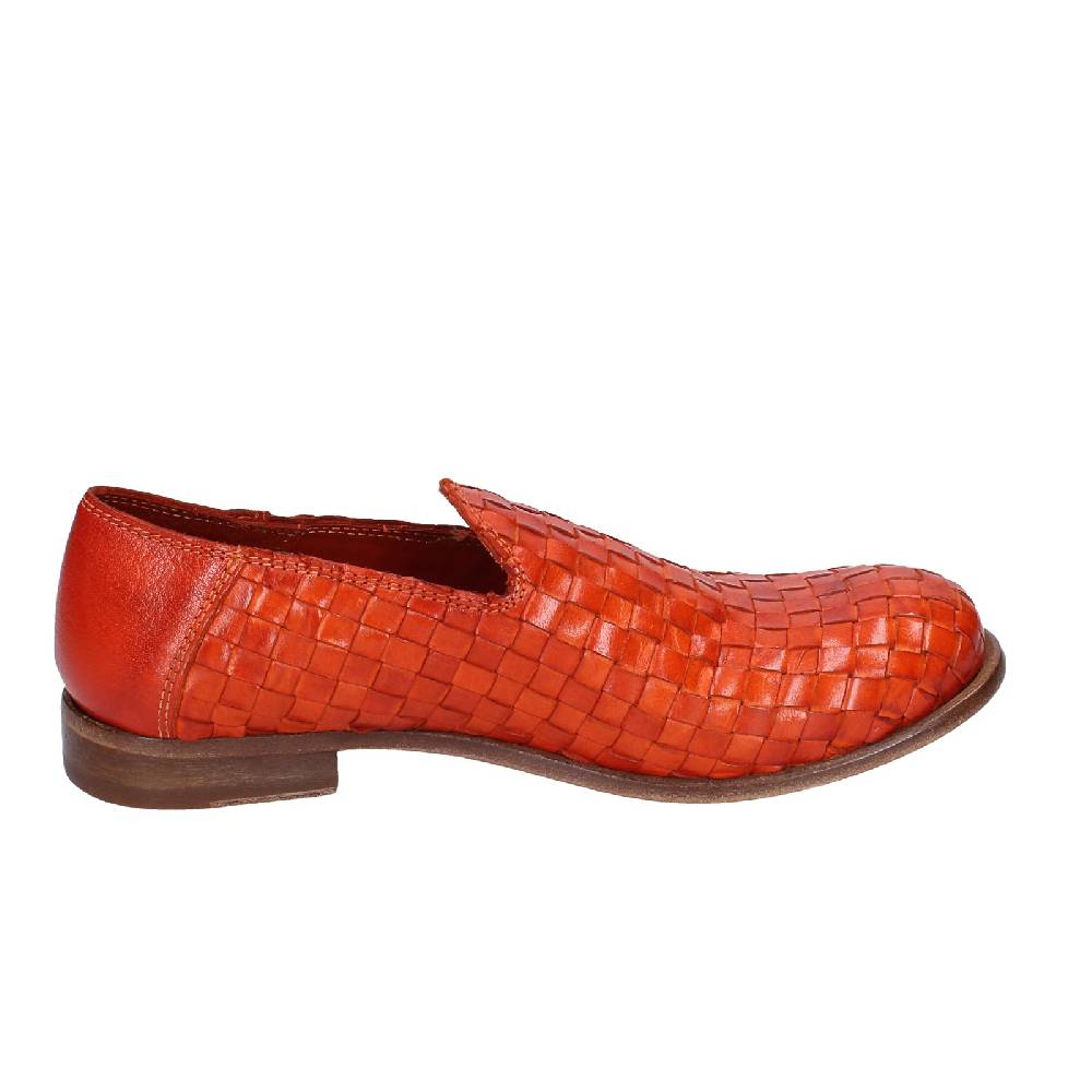 scarpe donna MOMA mocassini arancione pelle marrone 39410F VINTAGE EX498 Novità
