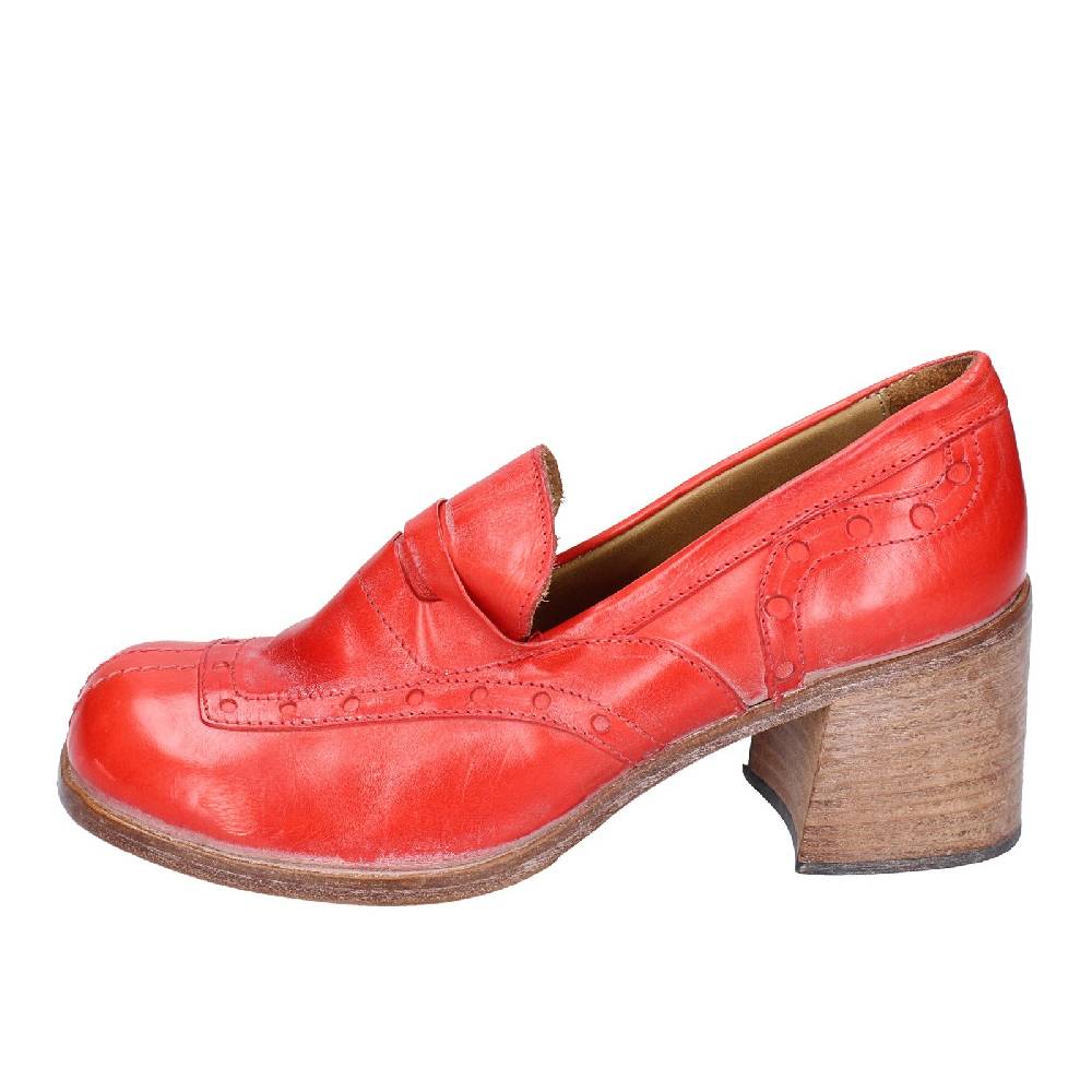 scarpe donna MOMA mocassini rosso pelle 47406E VINTAGE EX487 Sconto