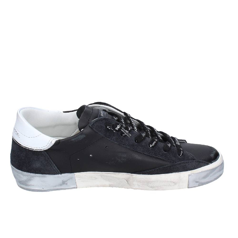 scarpe donna PHILIPPE MODEL sneakers nero pelle camoscio VINTAGE EX358 Saldi