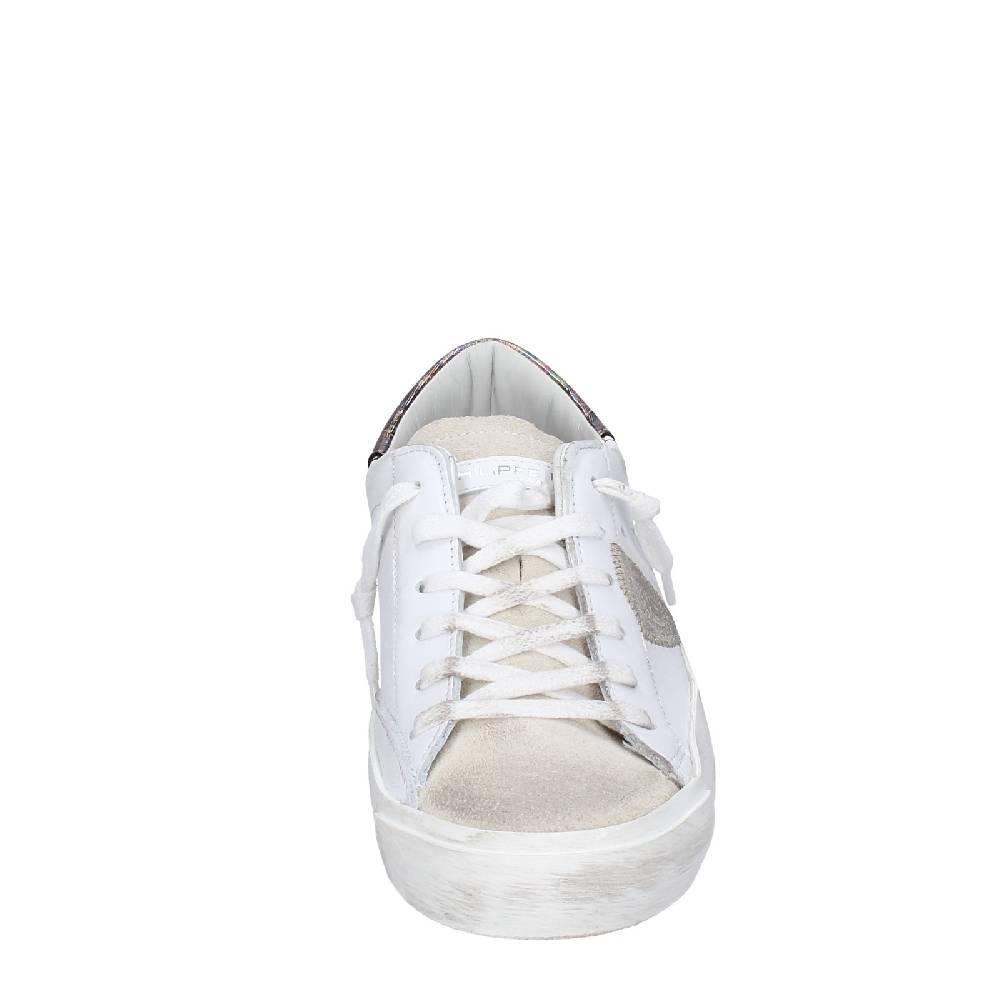 scarpe donna PHILIPPE MODEL sneakers bianco pelle beige camoscio VINTAGE EX352 Offerte