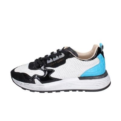 scarpe donna MOMA sneakers bianco pelle nero camoscio 3AS401-CR10 BC853 Vendita Calda