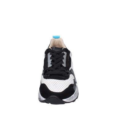 scarpe donna MOMA sneakers bianco pelle nero camoscio 3AS401-CR10 BC853 Vendita Calda