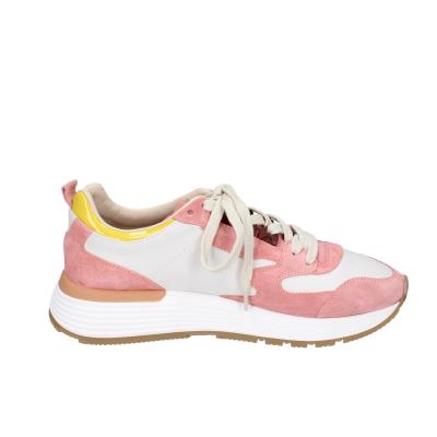scarpe donna MOMA sneakers rosa pelle bianco camoscio 3AS401-CR11 BC795 Vendita Economica