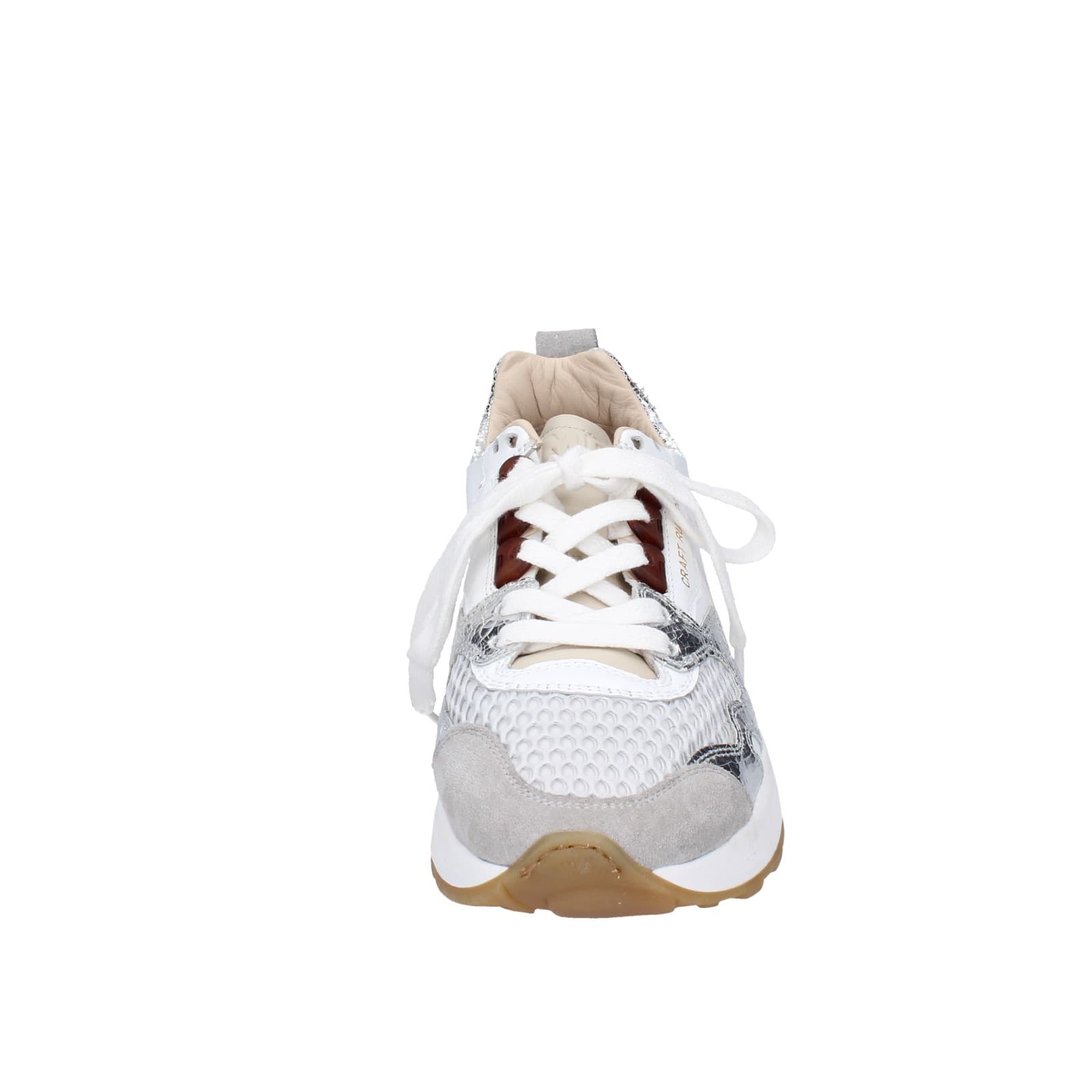 scarpe donna MOMA sneakers bianco pelle argento tessuto 3AS401-CR5 EZ858 Saldi Di Fabbrica