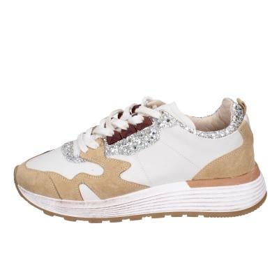 scarpe donna MOMA sneakers marrone pelle beige glitter 3AS401-CR1 BC65 I Più Venduti