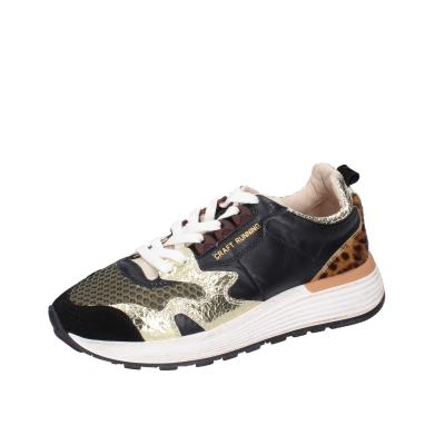 scarpe donna MOMA sneakers nero pelle oro tessuto 3AS401-CR17 BC801