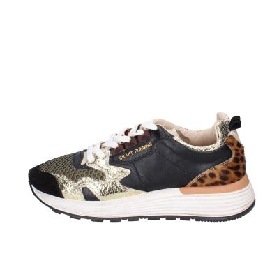 scarpe donna MOMA sneakers nero pelle oro tessuto 3AS401-CR17 BC801 Vendite Flash