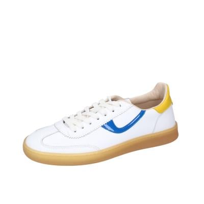 scarpe donna MOMA sneakers bianco pelle blu 3AS420-CRV5 BC845