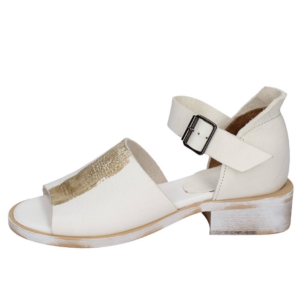 scarpe donna MOMA sandali bianco pelle oro 35403G VINTAGE EX403 Promozione