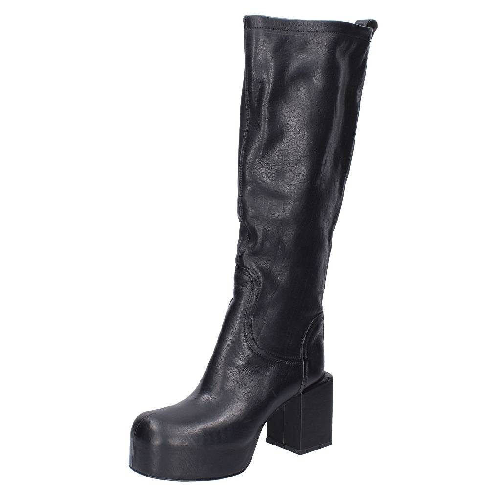 scarpe donna MOMA stivali nero pelle VINTAGE EX524