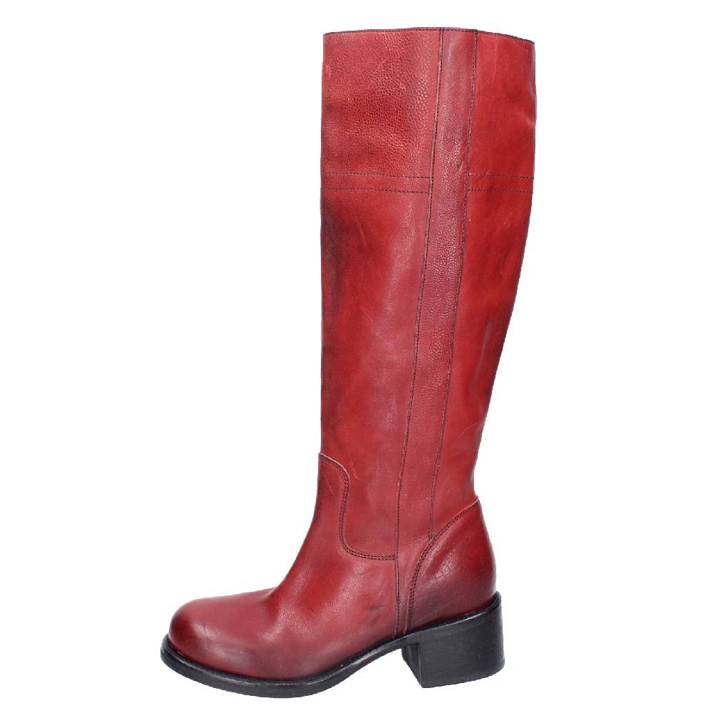 scarpe donna MOMA stivali rosso pelle 72306D VINTAGE EX515 Qualità Garantita