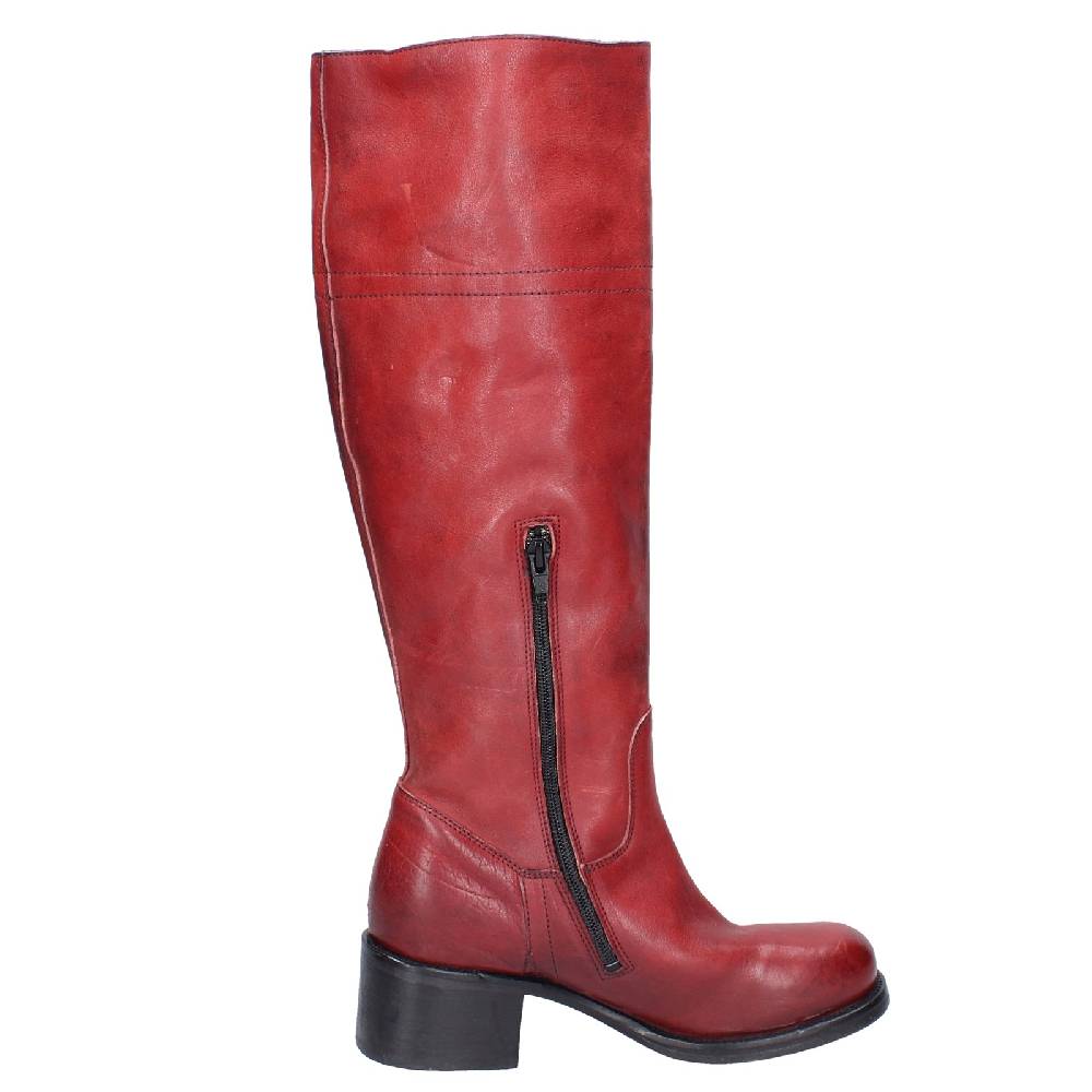 scarpe donna MOMA stivali rosso pelle 72306D VINTAGE EX515 Qualità Garantita