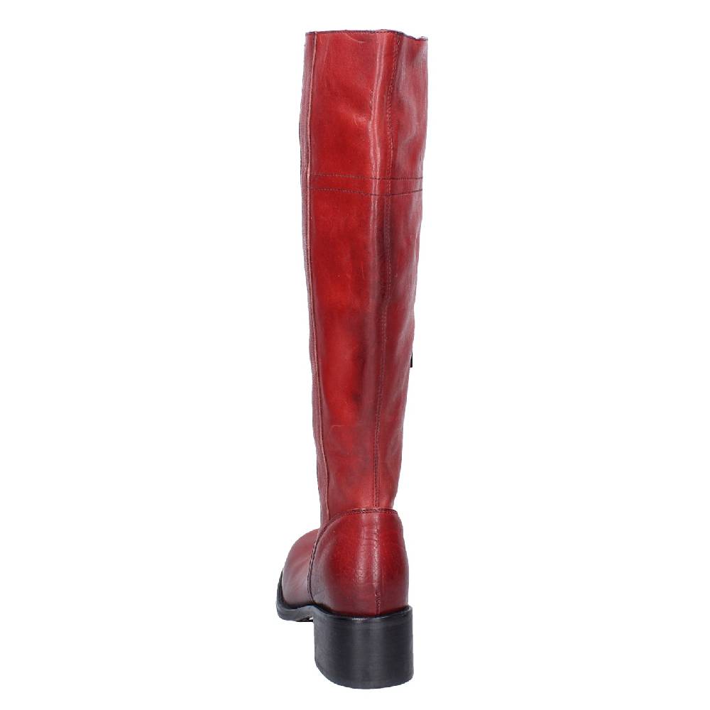 scarpe donna MOMA stivali rosso pelle 72306D VINTAGE EX515 Qualità Garantita