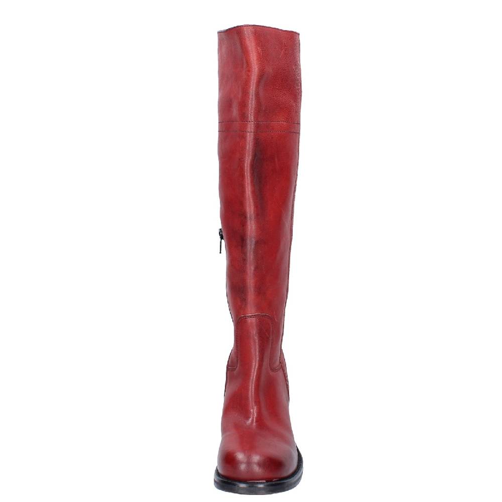 scarpe donna MOMA stivali rosso pelle 72306D VINTAGE EX515 Qualità Garantita