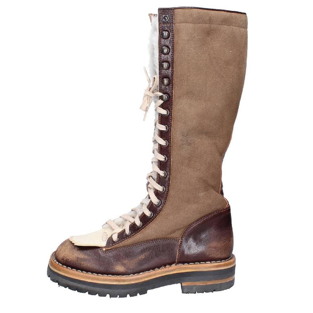 scarpe donna MOMA stivali marrone pelle camoscio 81304D VINTAGE EX514 Consegna Veloce