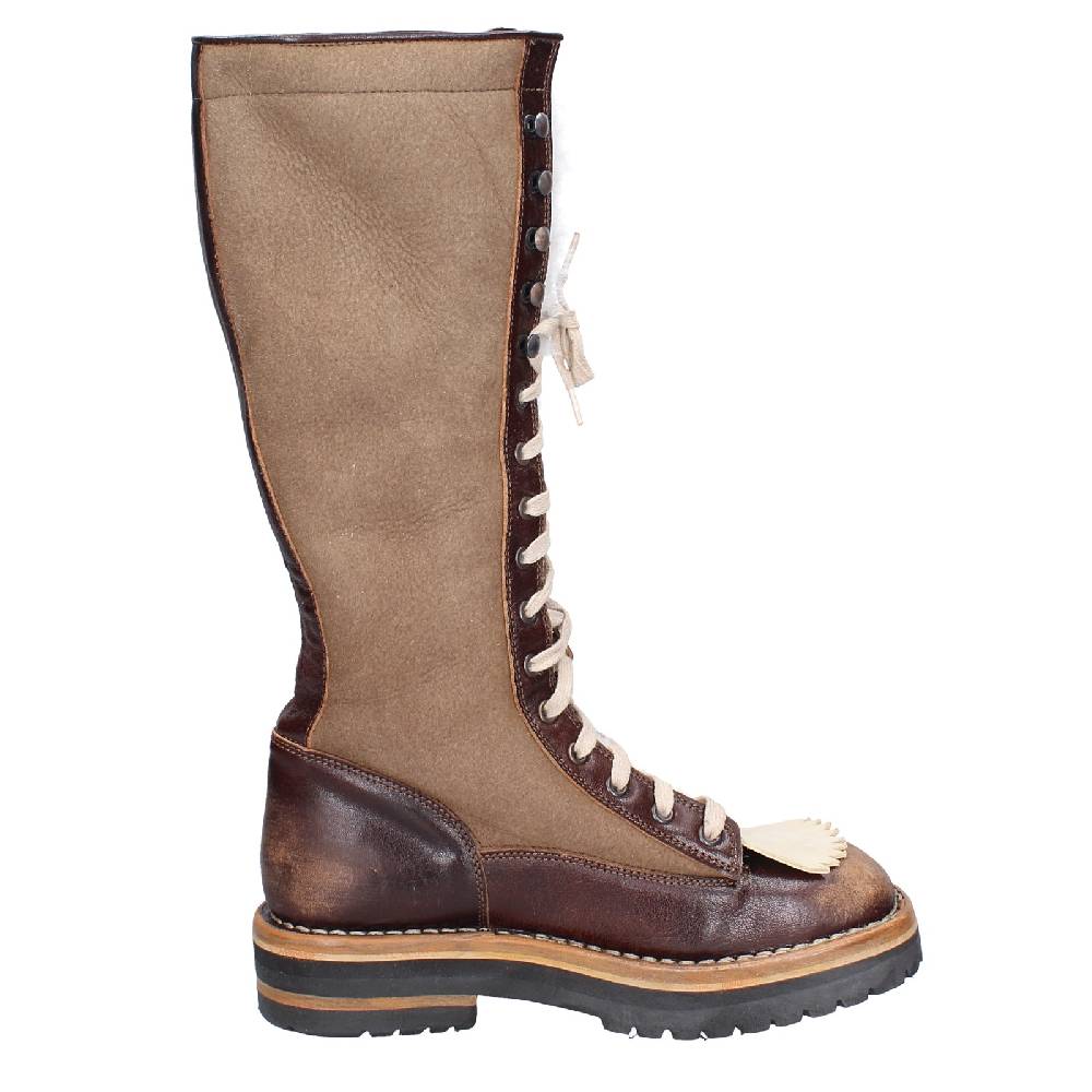 scarpe donna MOMA stivali marrone pelle camoscio 81304D VINTAGE EX514 Consegna Veloce