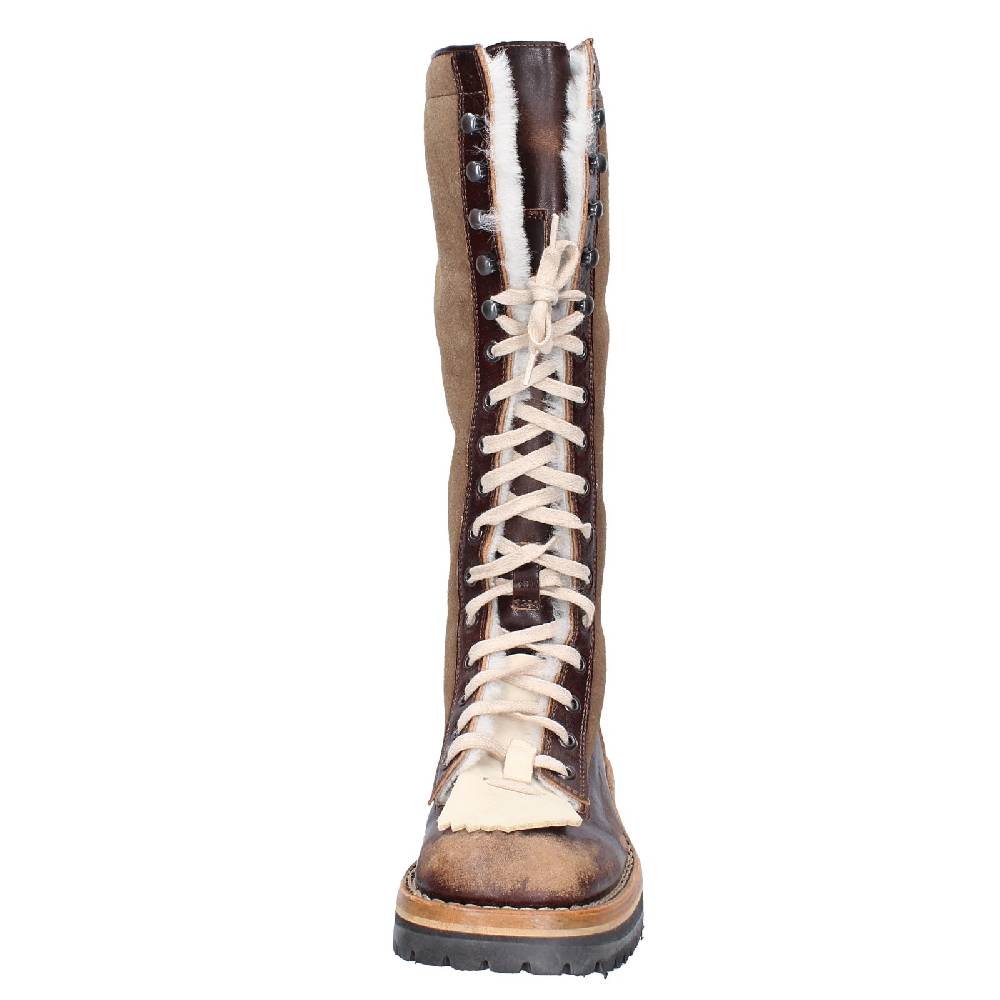 scarpe donna MOMA stivali marrone pelle camoscio 81304D VINTAGE EX514 Consegna Veloce