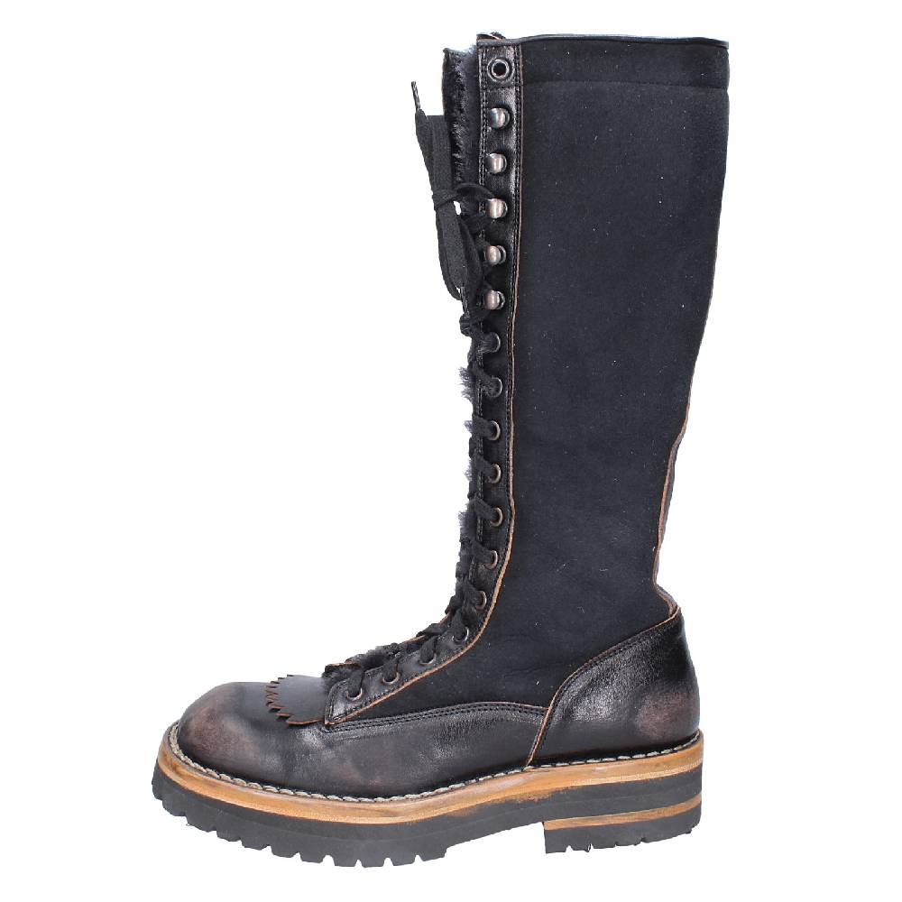 scarpe donna MOMA stivali nero pelle camoscio 81304D VINTAGE EX513 Promozione Limitata