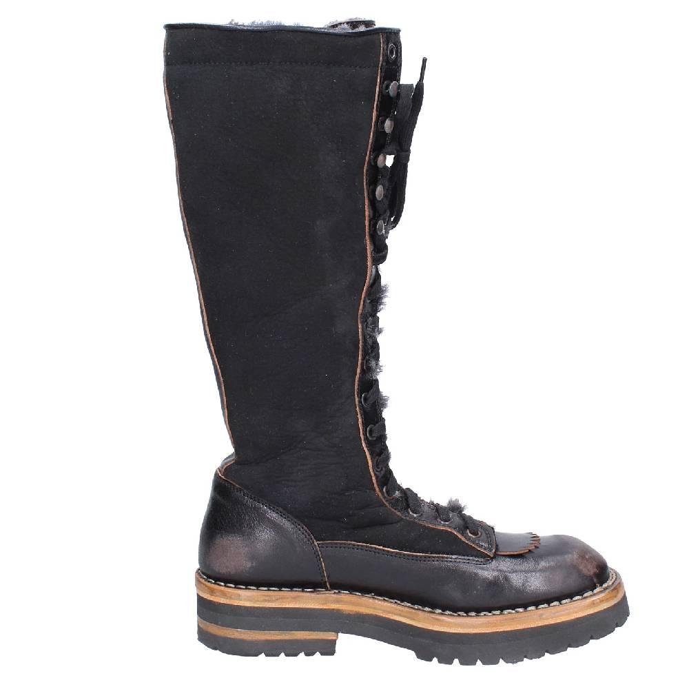 scarpe donna MOMA stivali nero pelle camoscio 81304D VINTAGE EX513 Promozione Limitata