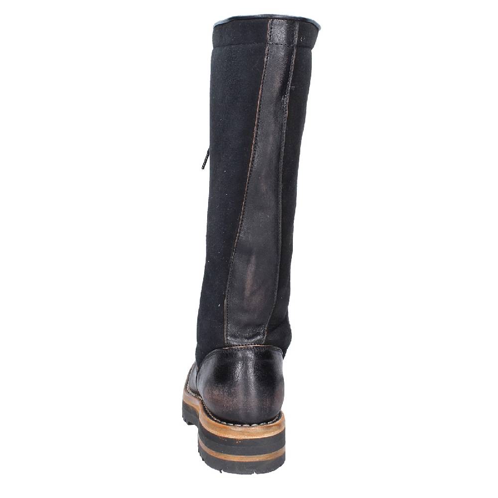 scarpe donna MOMA stivali nero pelle camoscio 81304D VINTAGE EX513 Promozione Limitata