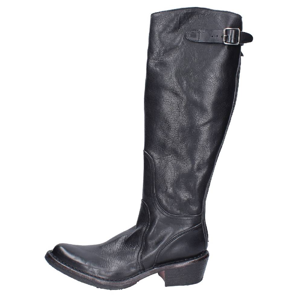 scarpe donna MOMA stivali nero pelle 77303D VINTAGE EX521 Fino Al -60%