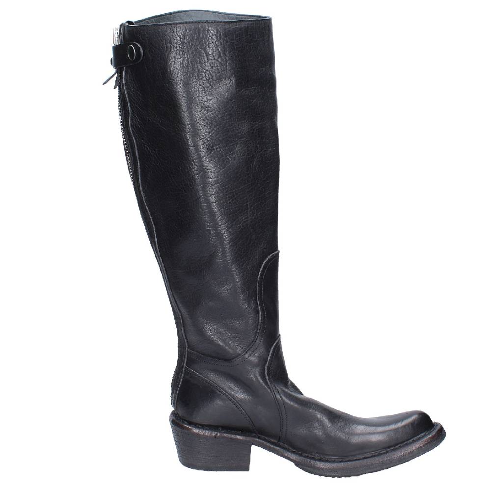 scarpe donna MOMA stivali nero pelle 77303D VINTAGE EX521 Fino Al -60%