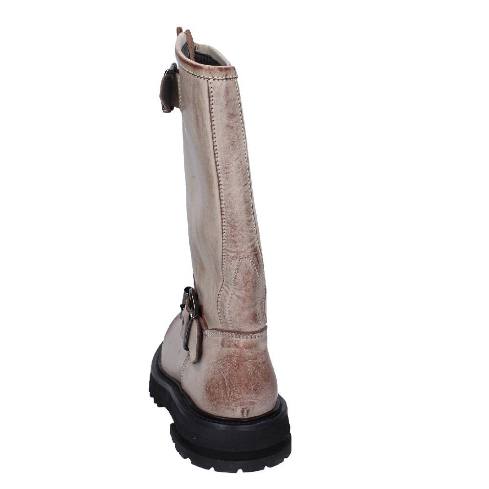 scarpe donna MOMA stivali marrone pelle beige 1DW340 VINTAGE EX517 Affare Del Giorno