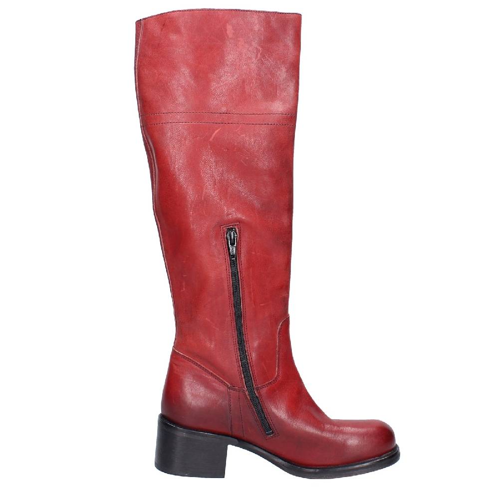 scarpe donna MOMA stivali rosso pelle VINTAGE EX523 Offerta