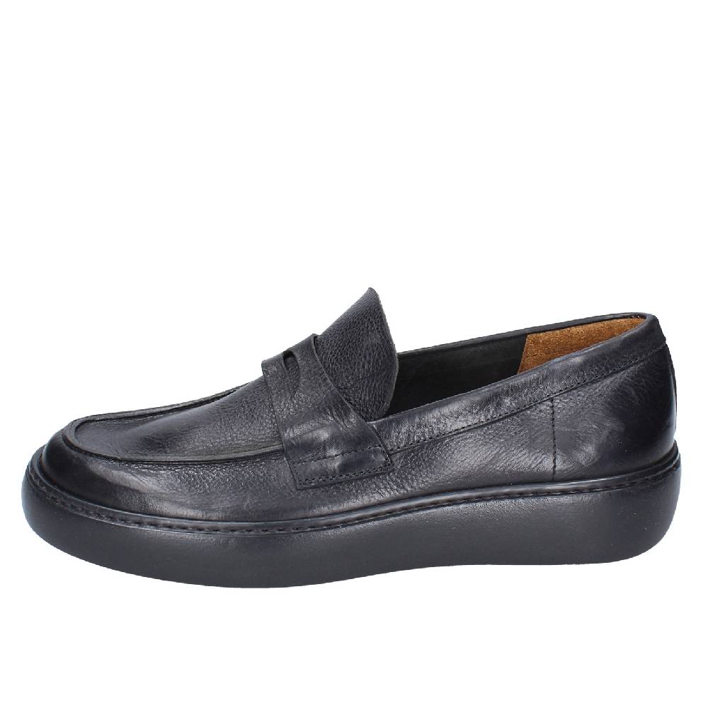 scarpe uomo MOMA mocassini nero pelle 11402E VINTAGE EX385 In Linea